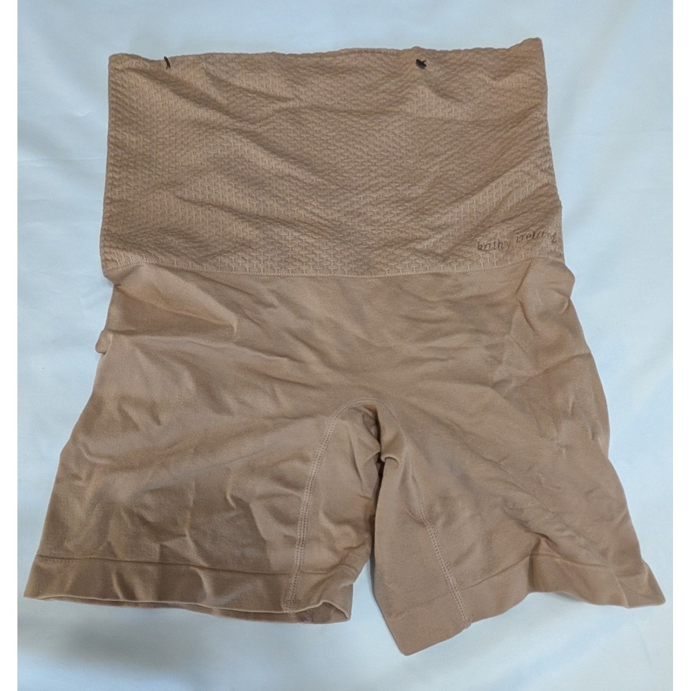 Kathy Ireland Shapewear Shorts 1X Tan Good High Waist Seamless Control‎ Top